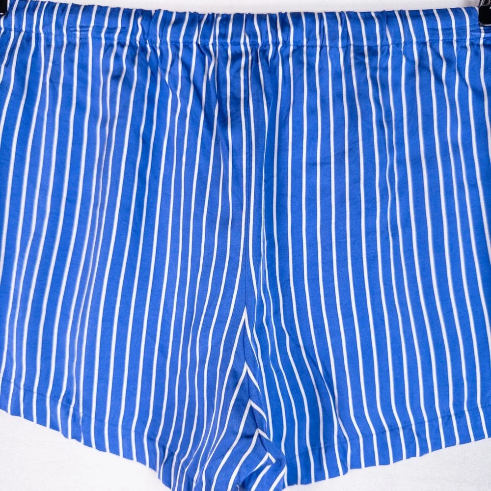 J.Crew Womens Pajama Shorts S Blue White Striped Viscose Sleepwear Loungewear